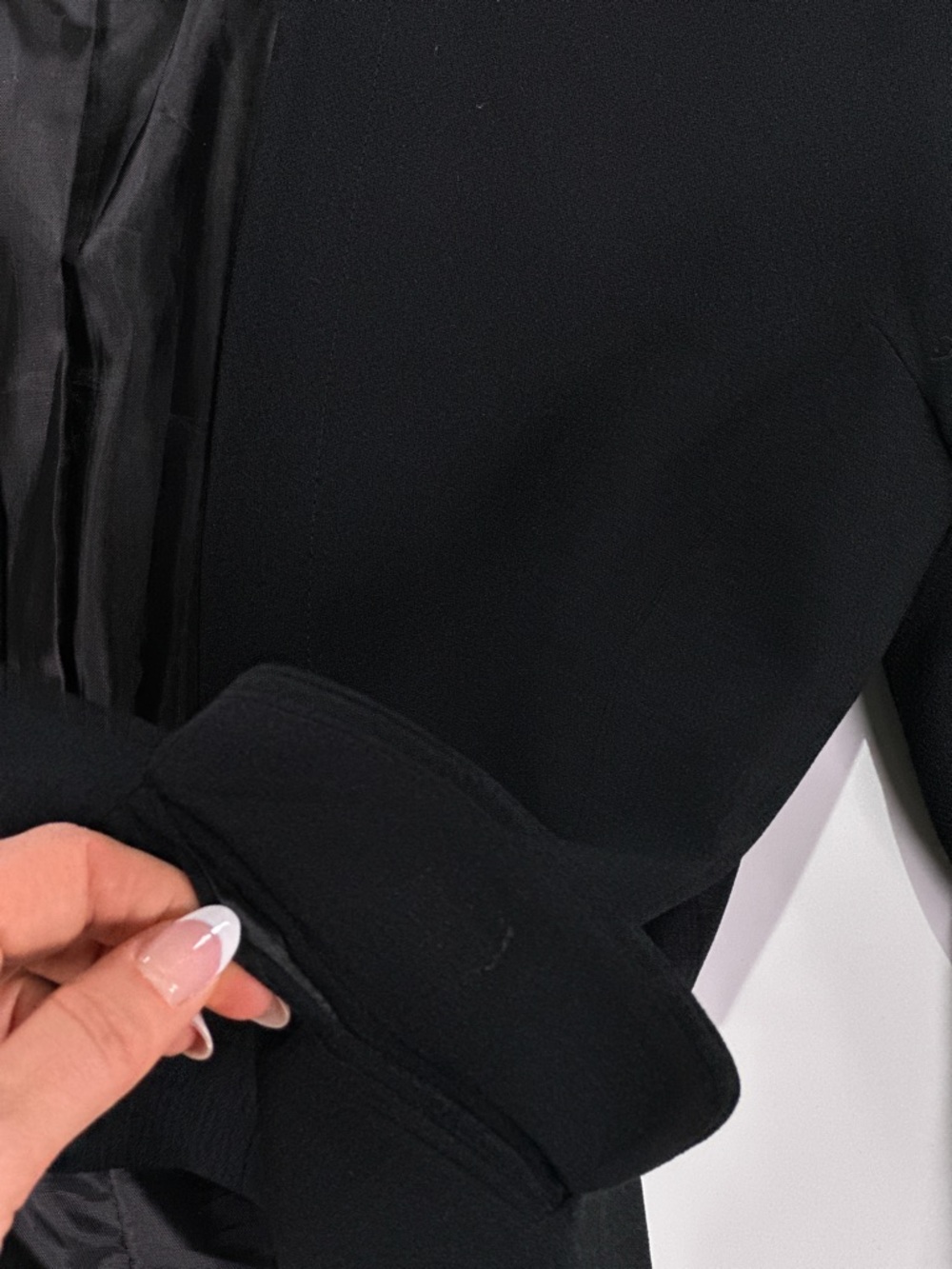 Christian Dior Vintage Collarless Open Front Crepe Blazer Black XXS - Picture 7 of 12